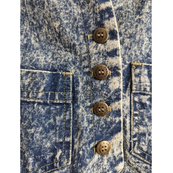 Vintage Cherokee Acid Wash Denim Vest - Picture 4 of 7